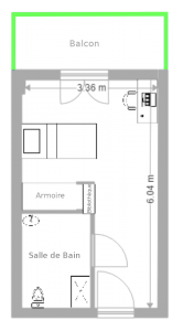 plan de l'appartement T1'